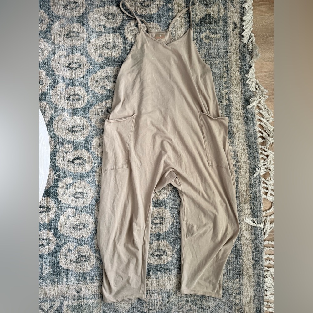 Free People Movement Hot Shot Onesie Khaki Medium Excellent Condition